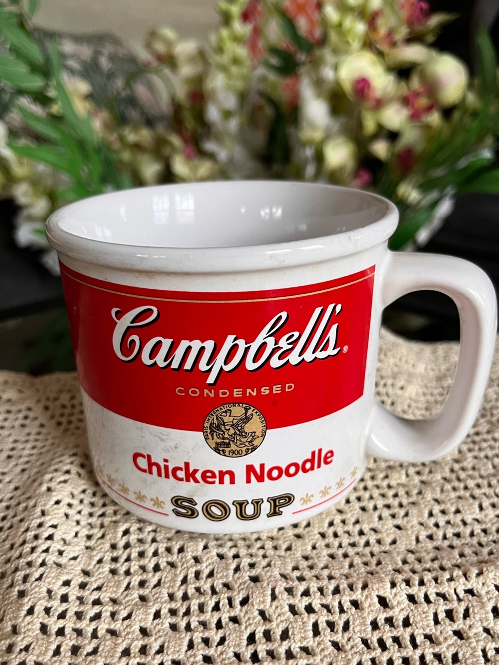 Campbell's Chicken Noodle Soup Ceramic Mug - Red & White